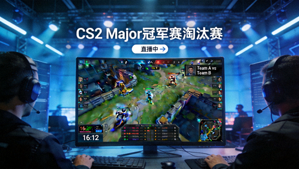 CS2 Major冠军赛淘汰赛阶段直播画面